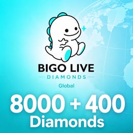 Bigo Live 8000 + 400 Bonus Diamanten Weltweit 200 USD