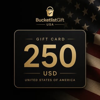 بطاقة هدايا BucketlistGift الولايات المتحدة الأمريكية 250 دولار أمريكي