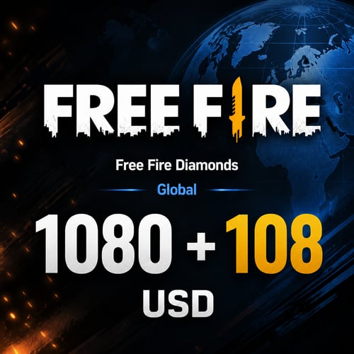 Free Fire Diamonds 1080 + 108 Global